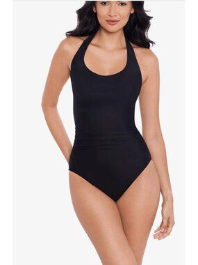 New Miraclesuit Women's Size US 12 Black Utopia One Piece